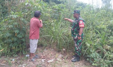 Patroli dan Komsos Giat Rutin Babinsa Kodim 0301/Pbr Cegah karhutla