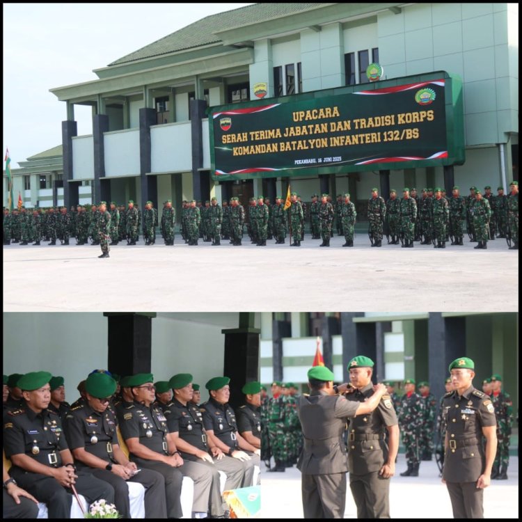 Dandim 0301/Pbr Hadiri Sertijab Dan Tradisi Korp Danyon 132/Bima Sakti
