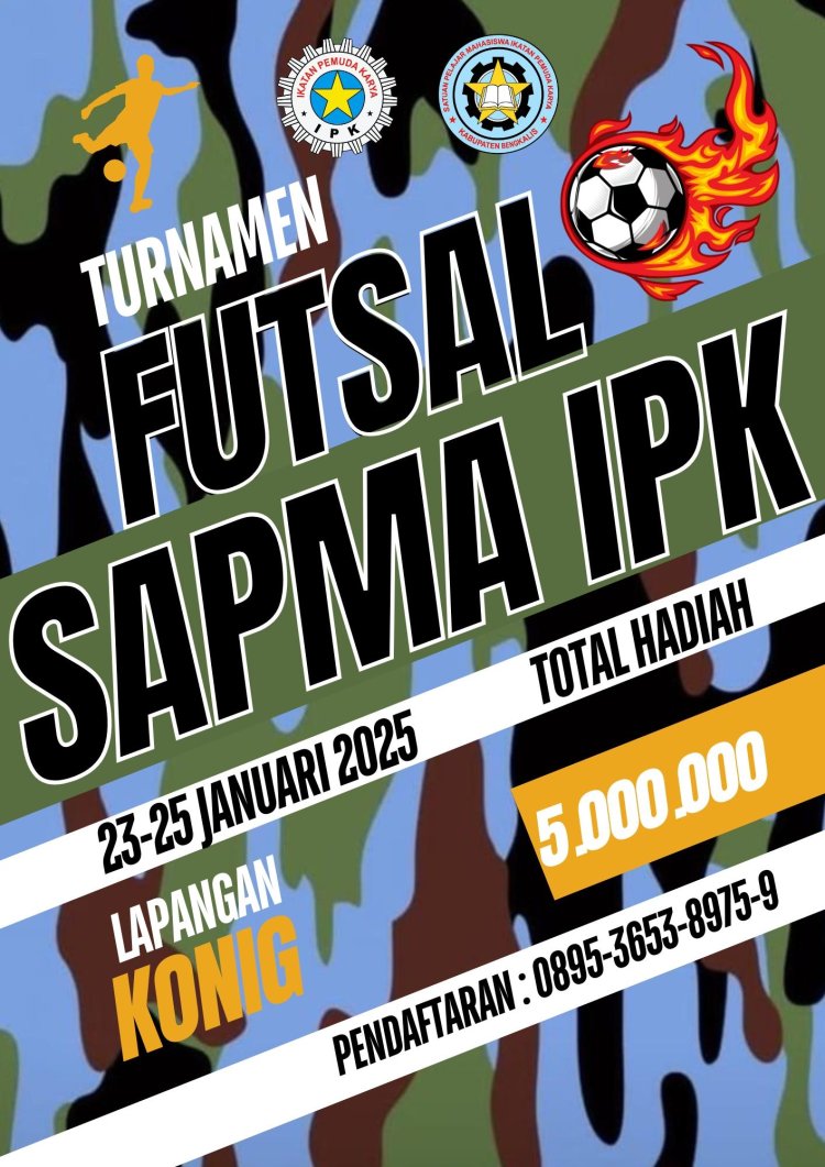 32 Tim Ramaikan Turnamen Futsal Piala SAPMA IPK Cup I Bengkalis