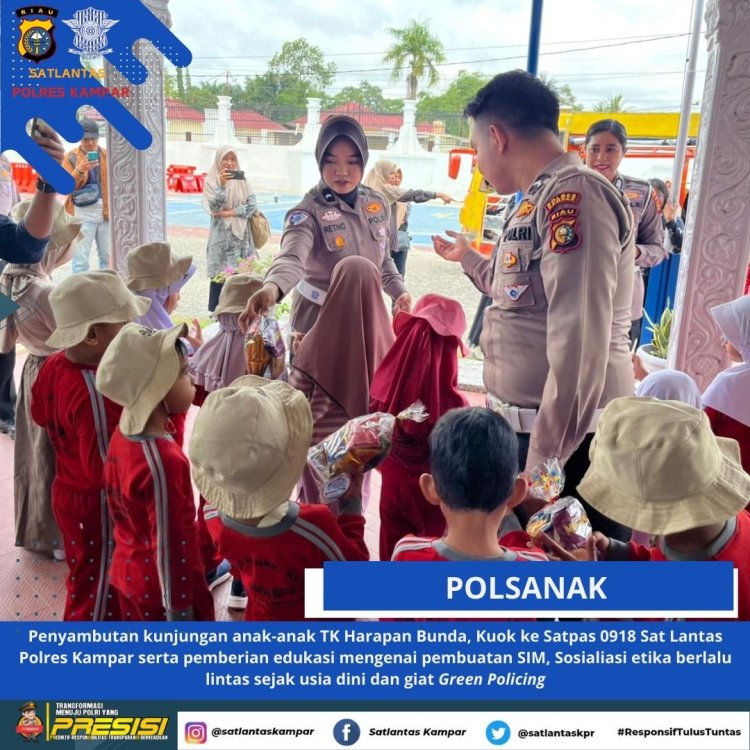 Satlantas Polres Kampar Kenalkan SIM & Rambu Lalu Lintas ke Anak TK, Kasat Lantas: Tumbuhkan Generasi Taat Hukum & Peduli Lingkungan'!