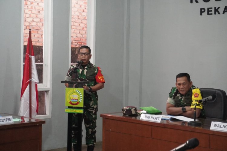Dansatgas TMMD ke-127 Kodim 0301/Pekanbaru Terima Kunjungan Kerja Tim Wasev