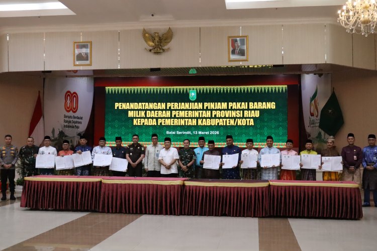 Dandim 0301/Pbr  Hadiri Penandatanganan Perjanjian Pinjam Pakai Aset Daerah Pemprov Riau