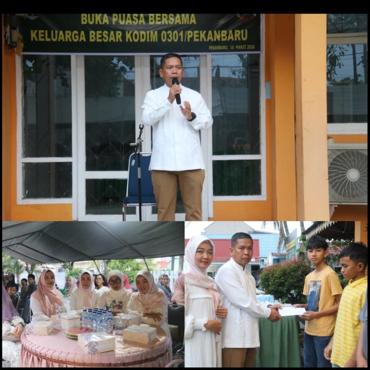 Kodim 0301/Pekanbaru Gelar Buka Puasa Bersama Prajurit, ASN, Persit dan Santuni Anak Yatim