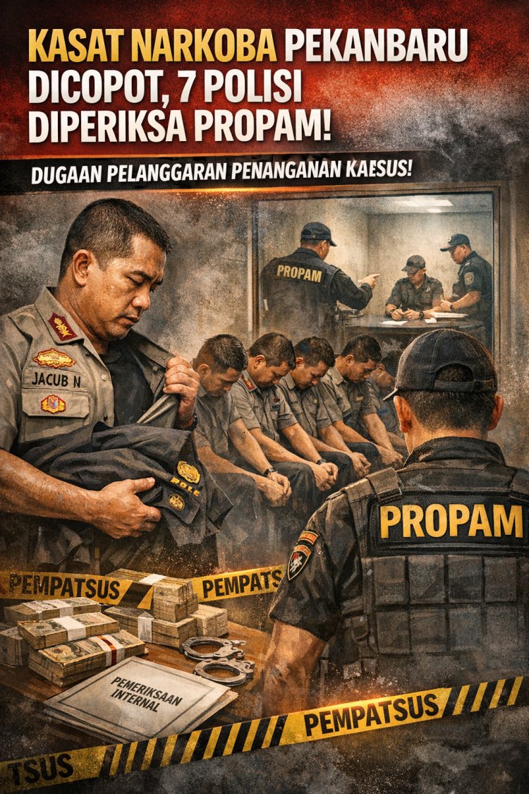 Kasat Narkoba Polresta Pekanbaru Dicopot, 7 Polisi Diperiksa Propam