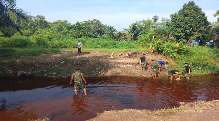 Perkuat Akses Antarwilayah, Kodim 0301/Pekanbaru Bangun Jembatan Penghubung