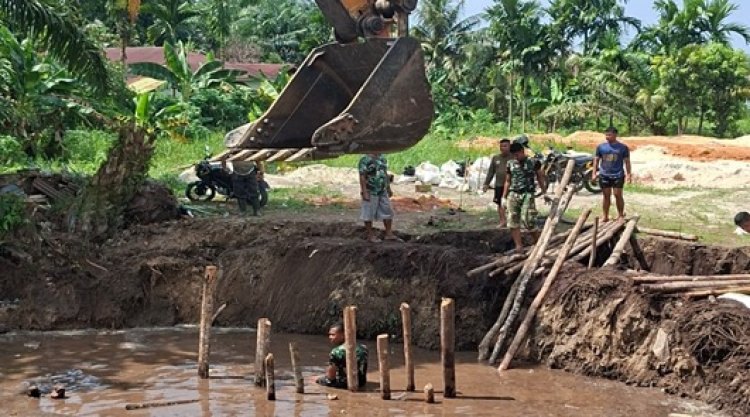 Jembatan Garuda Terus Dibangun, Kodim 0301/Pekanbaru Permudah Akses Masyarakat