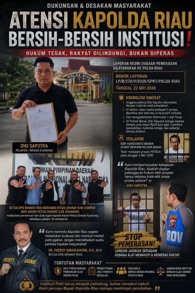 Korban Dugaan Pemerasan Pertanyakan Ketegasan Kapolda Riau, “Apakah Hanya Kode Etik Tanpa Pidana?”