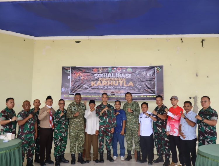Tim Penyuluh Mabes TNI Laksanakan Sosialisasi Pencegahan Karhutla di Sialang Rampai